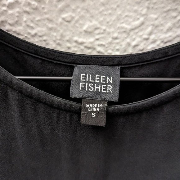 Eileen Fisher black silk tank top - Picture 3 of 4